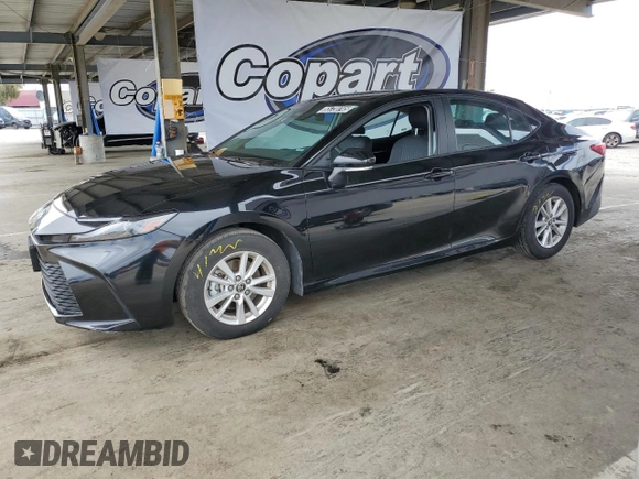 2025 Toyota Camry LE with VIN 4T1DAACK5SU000374, listed as a Copart auction lot 55730745 with 20,010 mi miles and Clean Title. Bid and sale history available at DreamBid. Image 1.