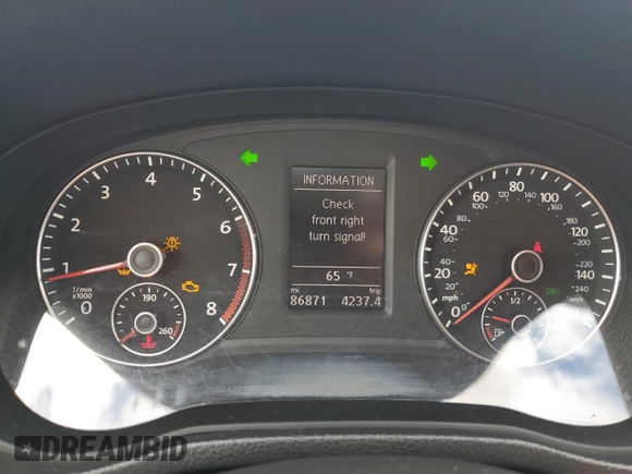 2013 Volkswagen Passat SE w/Sunroof & Nav with VIN 1VWBP7A37DC139517, listed as a Copart auction lot 48500645 with 86,871 mi miles and Salvage Title. Bid and sale history available at carsss.com. Image 9.