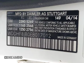 2014 Mercedes-Benz E 350 Luxury z VIN WDDHF8JB0EB017012, wystawiony jako IAAI lot #42368388 z przebiegiem 110 071 mil mil oraz . Historia ofert i sprzedaży dostępna na DreamBid. Obrazek 9.