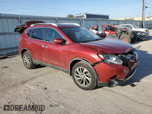 2015 Nissan Rogue SL with VIN 5N1AT2MV9FC902355, listed as a Copart auction lot 47098135 with 97,858 mi miles and Salvage Title. Bid and sale history available at DreamBid. Image 4.