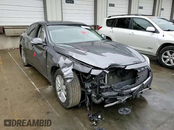 2017 Infiniti Q50 2.0t Premium with VIN JN1CV7AR5HM682420, listed as a Copart auction lot 43819665 with 117,620 mi miles and Salvage Title. Bid and sale history available at carsss.com. Image 11.