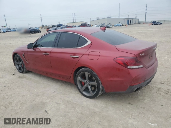 2019 Genesis G70 Advanced with VIN KMTG34LE2KU017271, listed as a Copart auction lot 45771455 with 114,707 mi miles and Salvage title. Bid and sale history available at DreamBid. Image 2.