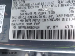 2024 Mazda CX-50 2.5 S Premium Plus Package with VIN 7MMVABEM8RN220626, listed as a IAAI auction lot 41818464 with 1,622 mi miles. Bid and sale history available at carsss.com. Image 9.