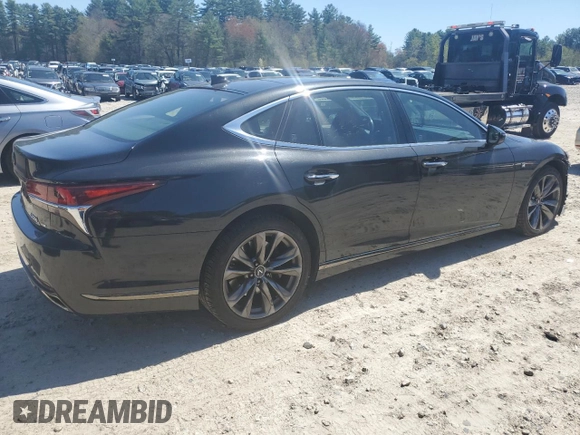 2018 Lexus LS 500 with VIN JTHC51FF4J5000800, listed as a Copart auction lot 54574675 with Not provided miles and Salvage title. Bid and sale history available at DreamBid. Image 3.