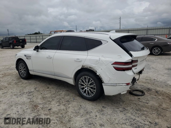 2022 Genesis GV80 with VIN KMUHB4SB6NU097950, listed as a Copart auction lot 81049344 with 63,062 mi miles and Salvage Title. Bid and sale history available at DreamBid. Image 2.
