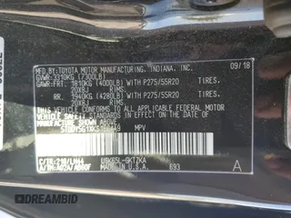 2019 Toyota Sequoia Platinum with VIN 5TDDY5G1XKS166449, listed as a Copart auction lot 41659954 with 68,077 mi miles. Bid and sale history available at carsss.com. Image 12.