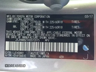 2017 Lexus NX with VIN JTJYARBZ1H2072015, listed as a IAAI auction lot 42092688 with 86,523 mi miles. Bid and sale history available at carsss.com. Image 9.