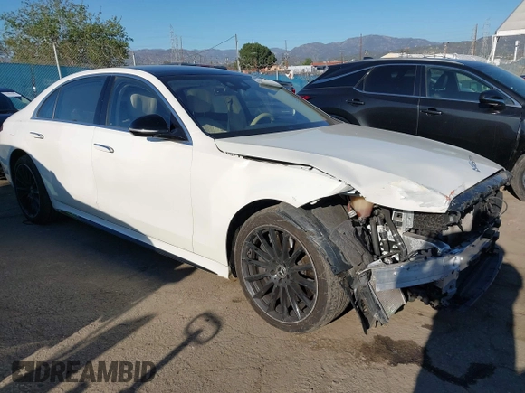 2022 Mercedes-Benz S 580 with VIN W1K6G7GB7NA155903, listed as a IAAI auction lot 41867399 with 60,573 mi miles and . Bid and sale history available at DreamBid. Image 1.