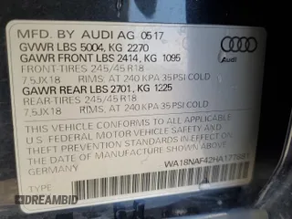 2017 Audi allroad Premium Plus with VIN WA18NAF42HA177881, listed as a Copart auction lot 50901665 with 62,008 mi miles and Salvage Title. Bid and sale history available at carsss.com. Image 15.