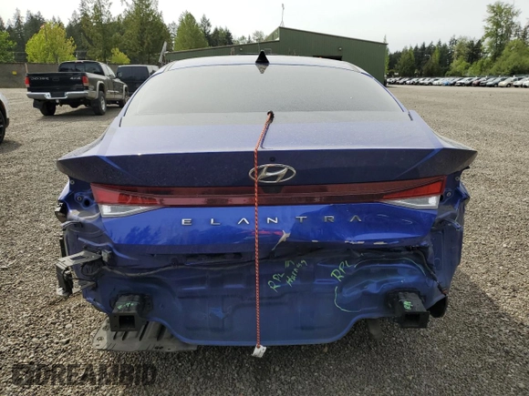 2023 Hyundai Elantra SEL with VIN KMHLM4AG7PU437139, listed as a Copart auction lot 56248595 with 104,598 mi miles and Salvage title. Bid and sale history available at DreamBid. Image 6.