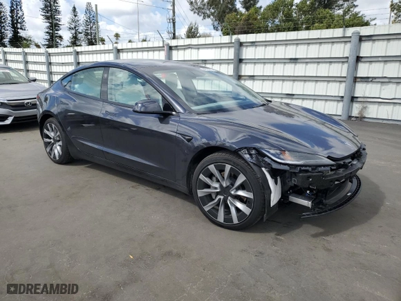 2024 Tesla Model 3 Long Range with VIN 5YJ3E1EB8RF868583, listed as a Copart auction lot 44813275 with 6,805 mi miles and Salvage Title. Bid and sale history available at carsss.com. Image 4.