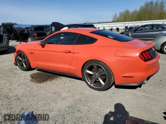 2016 Ford Mustang GT with VIN 1FA6P8CFXG5279822, listed as a Copart auction lot 52892785 with 42,872 mi miles and Salvage title. Bid and sale history available at DreamBid. Image 2.
