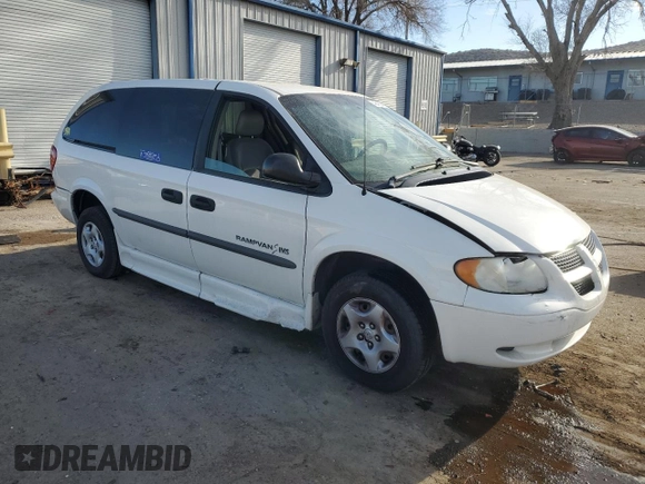 2002 Dodge Caravan SE with VIN 1B8GP24322B653040, listed as a Copart auction lot 46462415 with 75,888 mi miles and Salvage Title. Bid and sale history available at carsss.com. Image 4.
