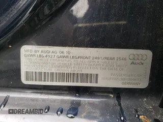 2011 Audi A4 Premium Plus with VIN WAUFFAFL9BN004633, listed as a Copart auction lot 59851995 with Not provided miles and Clean title. Bid and sale history available at DreamBid. Image 13.