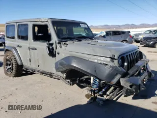 2023 Jeep Wrangler Sport S with VIN 1C4HJXDG3PW602849, listed as a Copart auction lot 46718365 with 24,308 mi miles and Salvage Title. Bid and sale history available at DreamBid. Image 4.