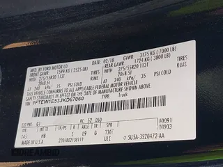 2018 Ford F-150 XL with VIN 1FTEW1E53JKD67060, listed as a IAAI auction lot 41612914 with 86,331 mi miles. Bid and sale history available at carsss.com. Image 9.