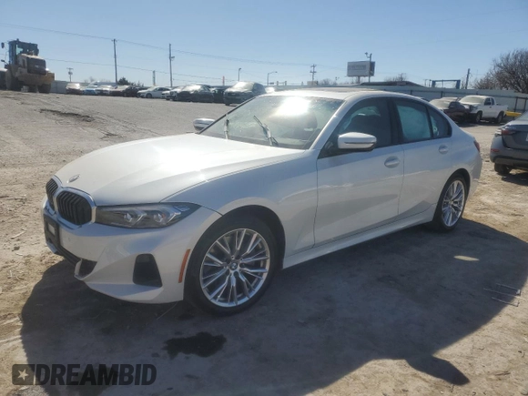 2023 BMW 3 Series 330i xDrive with VIN 3MW89FF08P8D56728, listed as a Copart auction lot 47178305 with 0 mi miles and Salvage Title. Bid and sale history available at carsss.com. Image 1.