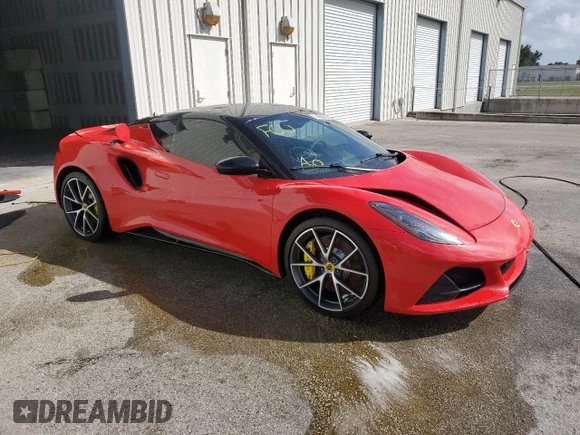 2024 Lotus Emira First Edition z VIN SCCLEKAX7RHB12137, wystawiony jako Copart lot #74508424 z przebiegiem Nie podano mil oraz Nie do naprawy. Historia ofert i sprzedaży dostępna na DreamBid. Obrazek 4.