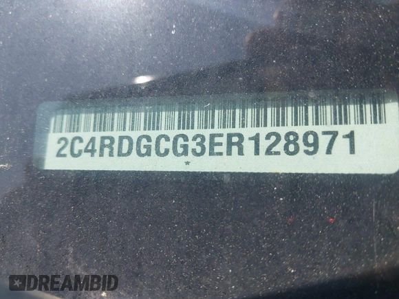 2014 Dodge Grand Caravan SXT z VIN 2C4RDGCG3ER128971, wystawiony jako IAAI lot #41921386 z przebiegiem 255 074 mil mil oraz . Historia ofert i sprzedaży dostępna na DreamBid. Obrazek 9.
