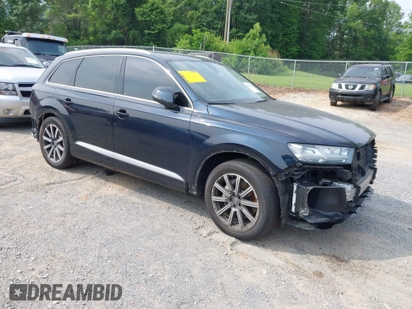 2017 Audi Q7 Premium Plus z VIN WA1LAAF78HD024548, wystawiony jako IAAI lot #42403316 z przebiegiem 105 592 mil mil oraz . Historia ofert i sprzedaży dostępna na DreamBid. Obrazek 1.