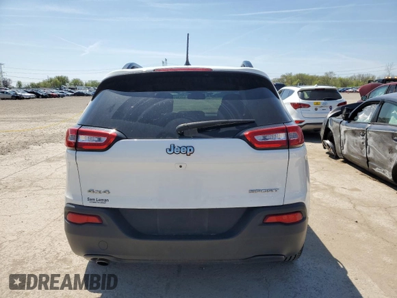 2016 Jeep Cherokee Sport with VIN 1C4PJMAB7GW175789, listed as a Copart auction lot 53930585 with 150,860 mi miles and Salvage title. Bid and sale history available at DreamBid. Image 6.
