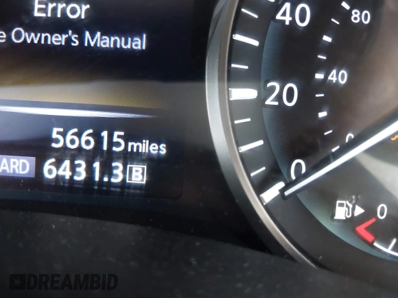 2019 Infiniti Q50 Luxe with VIN JN1EV7ARXKM557946, listed as a IAAI auction lot 40362058 with 56,615 mi miles and . Bid and sale history available at carsss.com. Image 15.