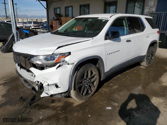 2020 Chevrolet Traverse LS with VIN 1GNERFKW2LJ105595, listed as a Copart auction lot 49910485 with 64,807 mi miles and Salvage Title. Bid and sale history available at carsss.com. Image 1.