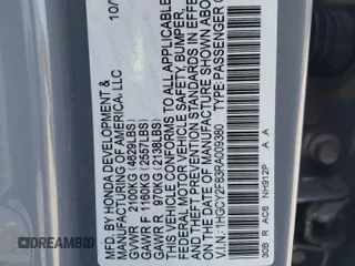 2024 Honda Accord Touring с VIN 1HGCY2F83RA009380, выставлен на аукционе Copart как лот 53699905 с пробегом 68 486 миль миль и Списание • Salvage title. История ставок и продаж доступна на DreamBid. Изображение 12.