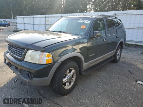 2002 Ford Explorer XLT with VIN 1FMDU73W72ZC29560, listed as a Copart auction lot 47484755 with 77,388 mi miles and Salvage title. Bid and sale history available at DreamBid. Image 1.