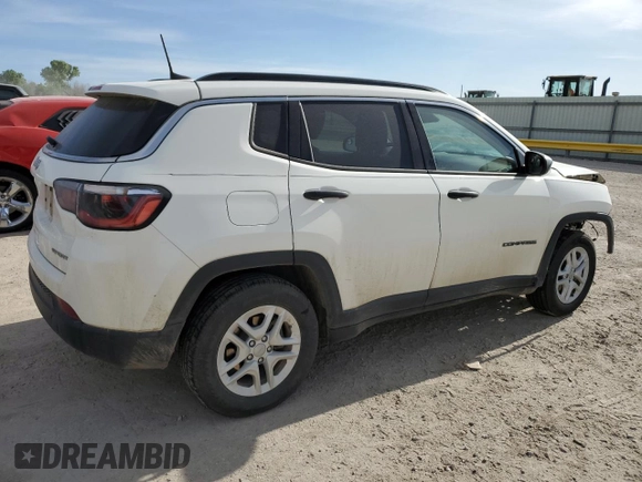 2021 Jeep Compass Sport z VIN 3C4NJCAB0MT553051, wystawiony jako Copart lot #56959425 z przebiegiem 37 753 mil mil oraz Szkoda całkowita • Salvage title. Historia ofert i sprzedaży dostępna na DreamBid. Obrazek 3.