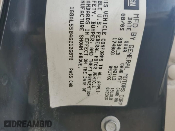 2006 Saturn ION with VIN 1G8AL55B46Z126878, listed as a Copart auction lot 75504264 with 159,511 mi miles and Salvage Title. Bid and sale history available at carsss.com. Image 12.