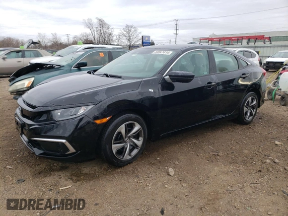 2019 Honda Civic LX with VIN 19XFC2F6XKE004169, listed as a Copart auction lot 83847414 with 65,517 mi miles and Salvage Title. Bid and sale history available at DreamBid. Image 1.