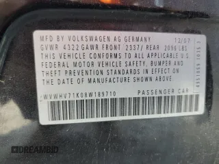 2008 Volkswagen GTI z VIN WVWHV71K08W189710, wystawiony jako Copart lot #57390055 z przebiegiem 295 868 mil mil oraz Szkoda całkowita • Salvage title. Historia ofert i sprzedaży dostępna na DreamBid. Obrazek 12.