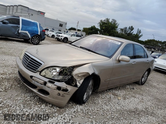 2003 Mercedes-Benz S-Class 4.3L with VIN WDBNG70J13A378120, listed as a Copart auction lot 42592815 with 0 mi miles and Salvage Title. Bid and sale history available at carsss.com. Image 1.