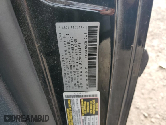 2009 Volkswagen Rabbit S z VIN WVWAB71KX9W134399, wystawiony jako Copart lot #44202235 z przebiegiem 136 074 mil mil oraz Nie do naprawy • Non repairable. Historia ofert i sprzedaży dostępna na DreamBid. Obrazek 12.