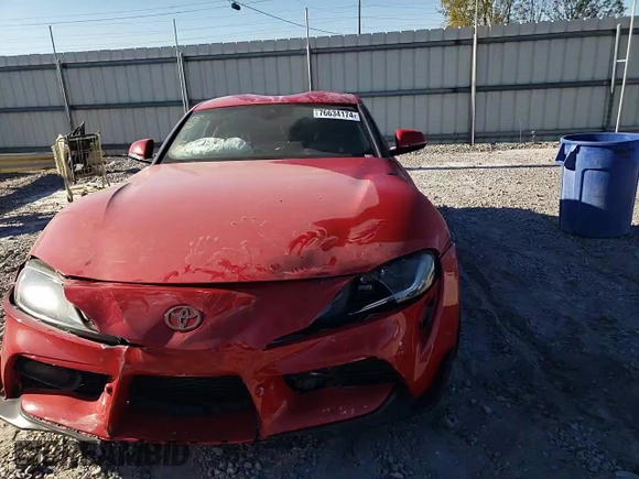 2020 Toyota Supra 3.0 with VIN WZ1DB4C09LW020670, listed as a Copart auction lot 76634174 with Not provided miles and Salvage title. Bid and sale history available at DreamBid. Image 11.