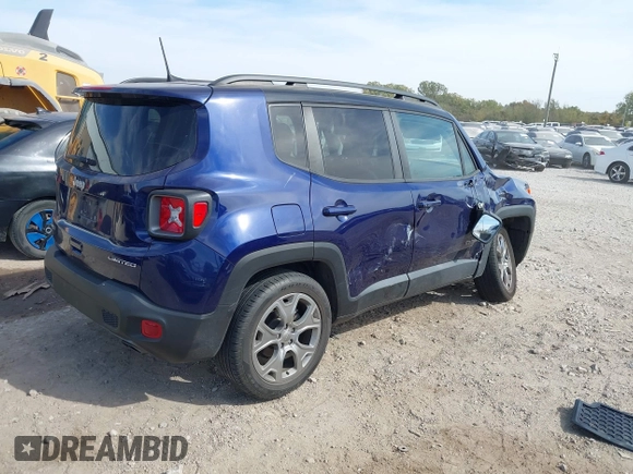 2020 Jeep Renegade Limited with VIN ZACNJBD14LPL70106, listed as a IAAI auction lot 40635517 with 46,987 mi miles and . Bid and sale history available at DreamBid. Image 4.