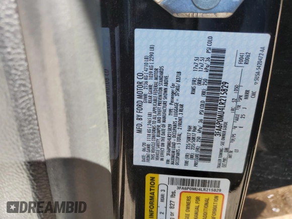 2020 Ford Fusion Hybrid SEL with VIN 3FA6P0MU4LR215829, listed as a Copart auction lot 70914934 with 0 mi miles and Salvage Title. Bid and sale history available at carsss.com. Image 14.