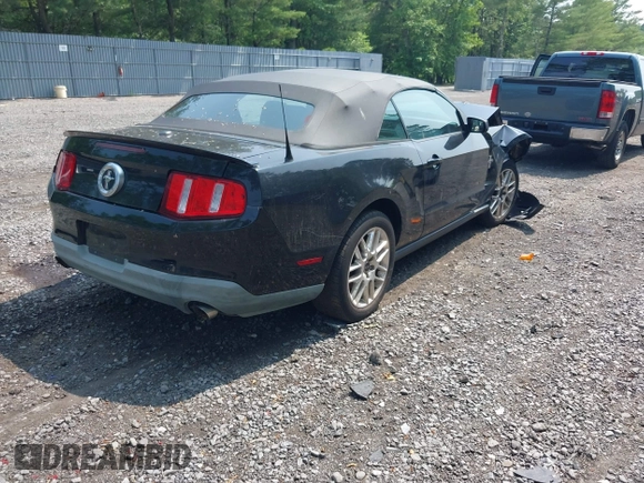 2012 Ford Mustang V6 with VIN 1ZVBP8EM9C5220207, listed as a IAAI auction lot 42484243 with 93,037 mi miles and . Bid and sale history available at DreamBid. Image 4.