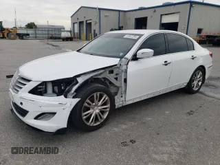 2014 Hyundai Genesis 3.8L with VIN KMHGC4DD1EU259750, listed as a Copart auction lot 57047204 with 148,079 mi miles and Salvage Title. Bid and sale history available at carsss.com. Image 1.