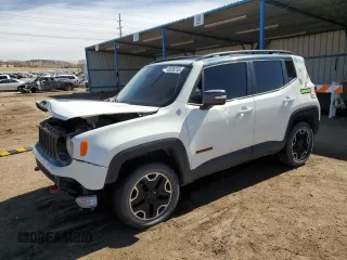 2017 Jeep Renegade Trailhawk z VIN ZACCJBCB2HPF15770, wystawiony jako Copart lot #48336215 z przebiegiem 134 357 mil mil oraz Szkoda całkowita • Salvage title. Historia ofert i sprzedaży dostępna na DreamBid. Obrazek 1.