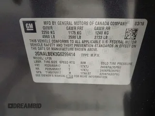 2016 Chevrolet Equinox LS with VIN 2GNALBEK3G6299414, listed as a IAAI auction lot 41902123 with 133,430 mi miles and . Bid and sale history available at carsss.com. Image 9.