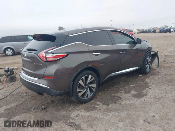 2018 Nissan Murano Platinum with VIN 5N1AZ2MG3JN187408, listed as a IAAI auction lot 41536060 with 76,476 mi miles. Bid and sale history available at carsss.com. Image 4.