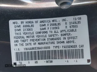 2009 Acura TL Tech with VIN 19UUA86539A018999, listed as a IAAI auction lot 41596314 with 145,302 mi miles. Bid and sale history available at carsss.com. Image 9.