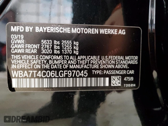 2020 BMW 7 Series 740i xDrive z VIN WBA7T4C06LGF97045, wystawiony jako Copart lot #42745735 z przebiegiem 115 509 mil mil oraz Czysty tytuł • Clean title. Historia ofert i sprzedaży dostępna na DreamBid. Obrazek 12.