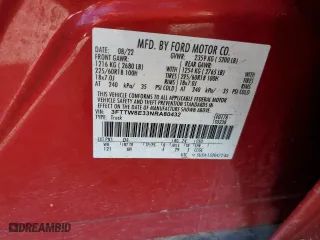 2022 Ford Maverick XL with VIN 3FTTW8E33NRA80432, listed as a Copart auction lot 47126955 with 53,060 mi miles and Salvage Title. Bid and sale history available at carsss.com. Image 13.
