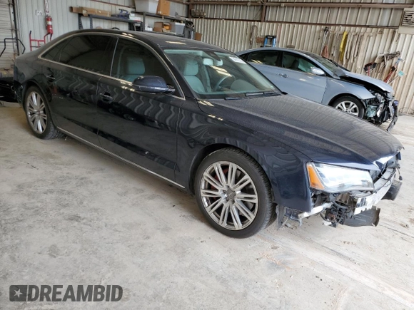 2013 Audi A8 4.0L с VIN WAUR2AFD6DN020907, выставлен на аукционе Copart как лот 54742325 с пробегом 88 042 миль миль и Списание • Salvage title. История ставок и продаж доступна на DreamBid. Изображение 4.