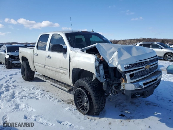 2012 Chevrolet Silverado 1500 LTZ with VIN 3GCPKTE72CG145251, listed as a Copart auction lot 45726985 with 0 mi miles and Salvage Title. Bid and sale history available at carsss.com. Image 4.