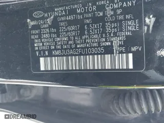 2015 Hyundai Tucson SE with VIN KM8JU3AG2FU103035, listed as a IAAI auction lot 41592256 with 105,792 mi miles. Bid and sale history available at carsss.com. Image 9.
