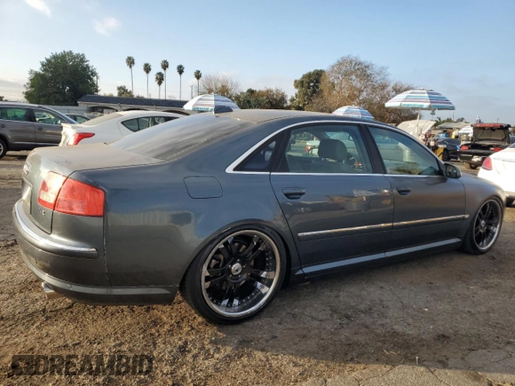 2004 Audi A8 L with VIN WAUML44E74N001111, listed as a Copart auction lot 88940235 with 220,191 mi miles and Salvage Title. Bid and sale history available at carsss.com. Image 3.